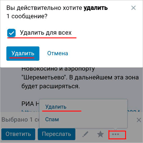 сколько времени можно удалить сообщение в вк для всех