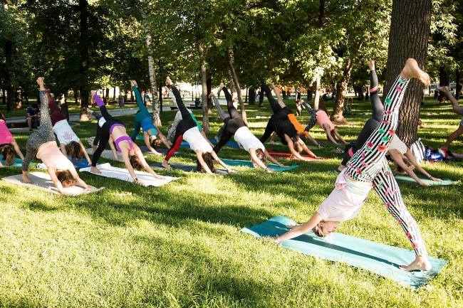 zanyatie yogoy v parke